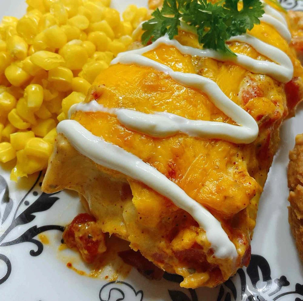 Creamy Chicken Enchiladas with White Sauce