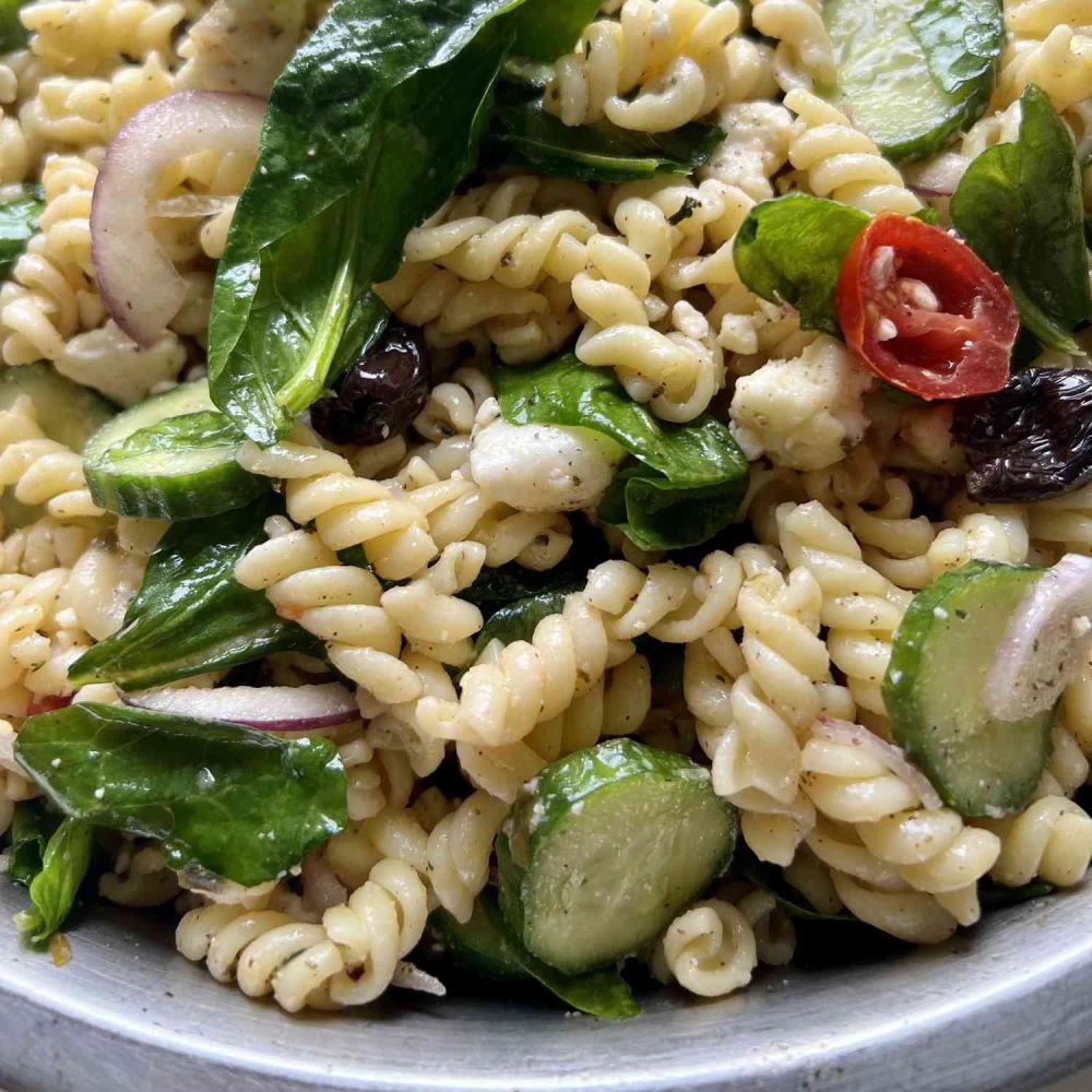 Greek-Inspired Gemelli Pasta Salad