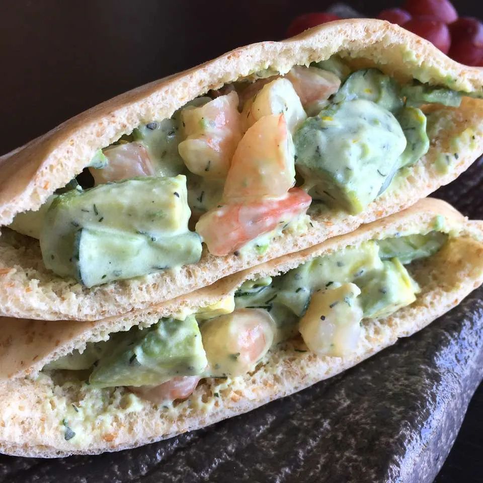 Shrimp and Avocado Tzatziki Pockets