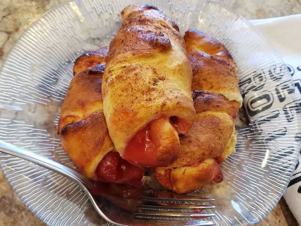 Air Fryer Cherry Cream Cheese Croissants