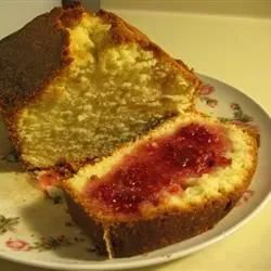 Old Fashioned Pound Cake with Raspberry Sauce