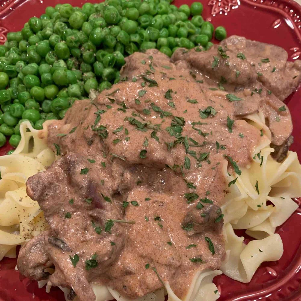 No Yolks Beef Stroganoff