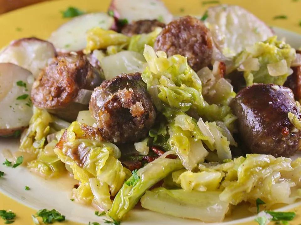 Fried Cabbage and Kielbasa