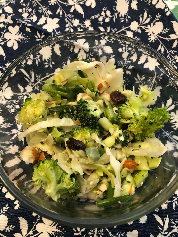 Cabbage and Broccoli Slaw with Vinegar Dressing