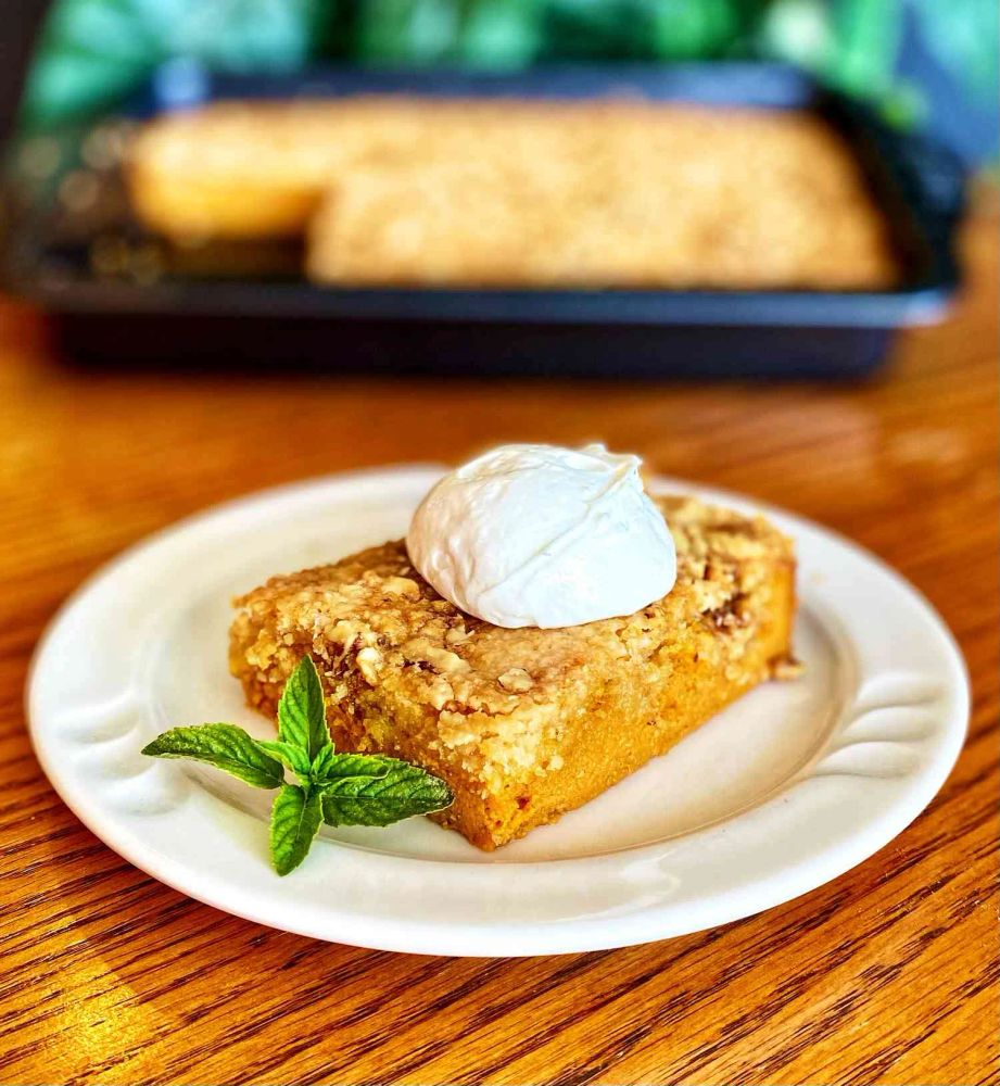 Pumpkin Crunch Cake with Cream Cheese Frosting