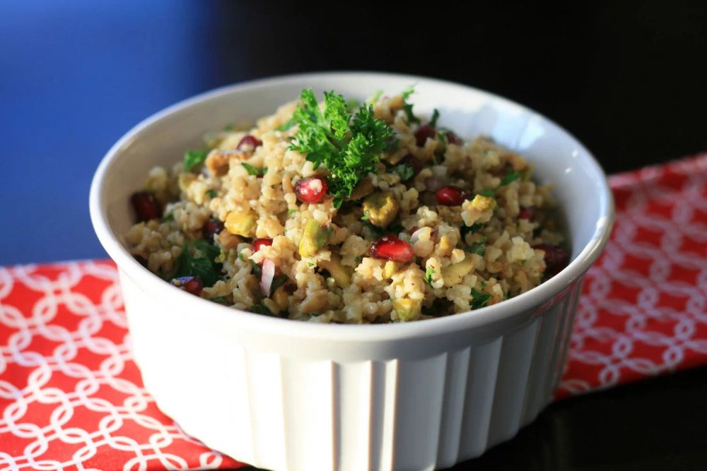 Freekeh Salad with Tahini Dressing