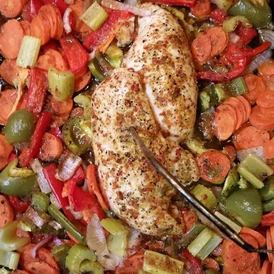 Baked Chicken Breasts and Vegetables