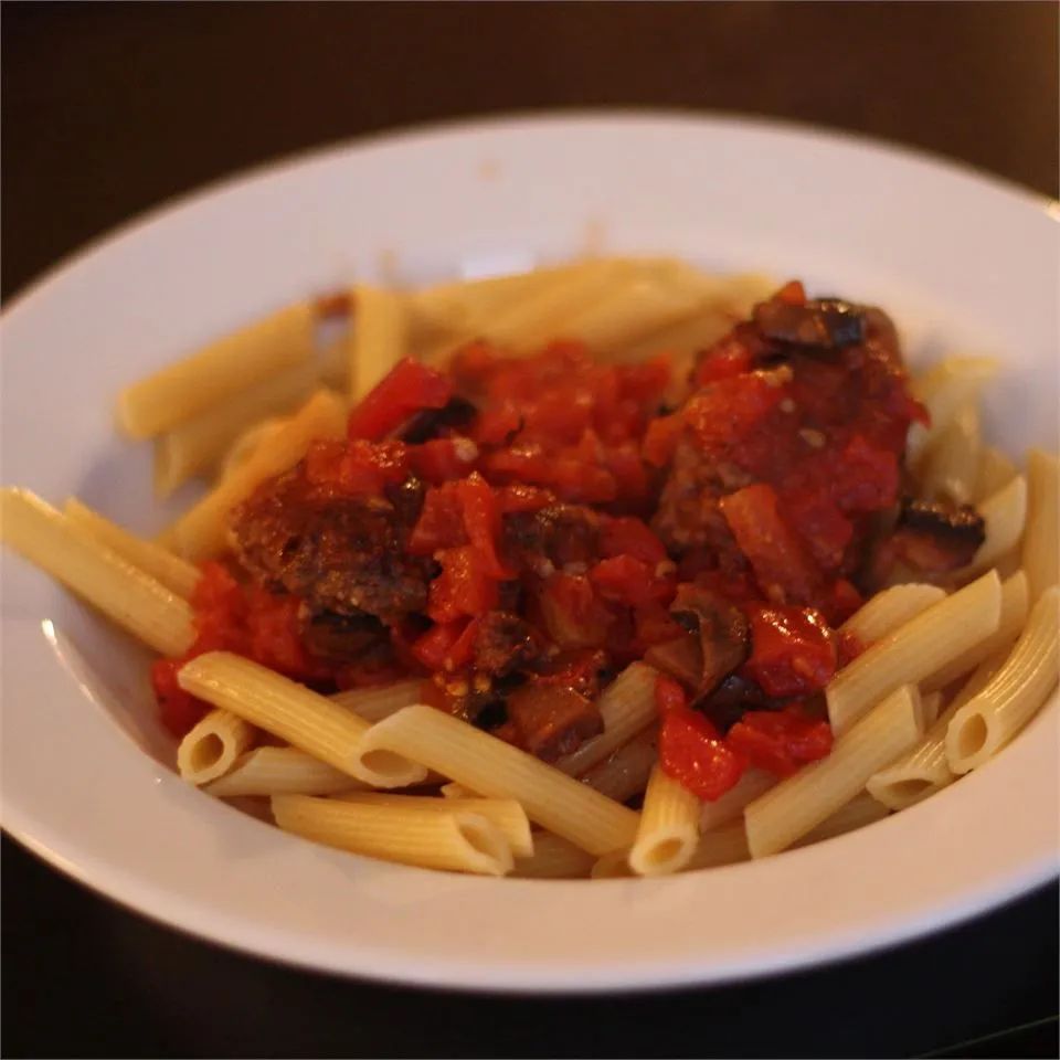 Penne and Meatballs All'Arrabbiata