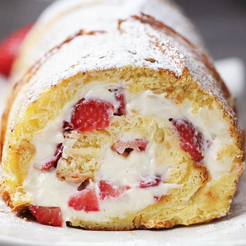 Strawberry Cheesecake French Toast Roll