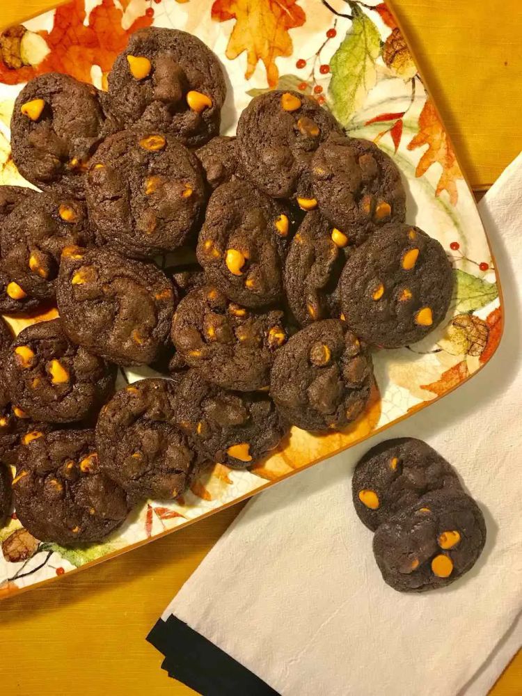 Chocolate Pumpkin Chip Cookies