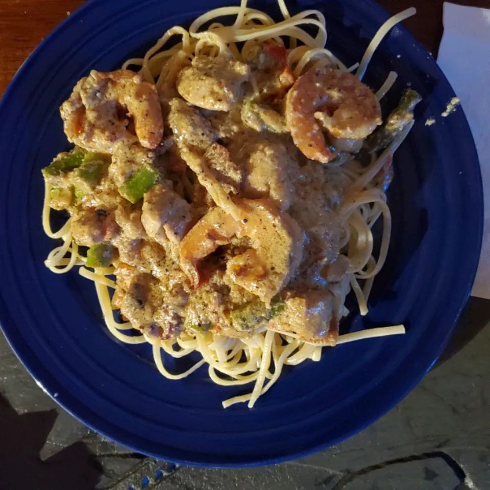 Chicken and Shrimp Carbonara