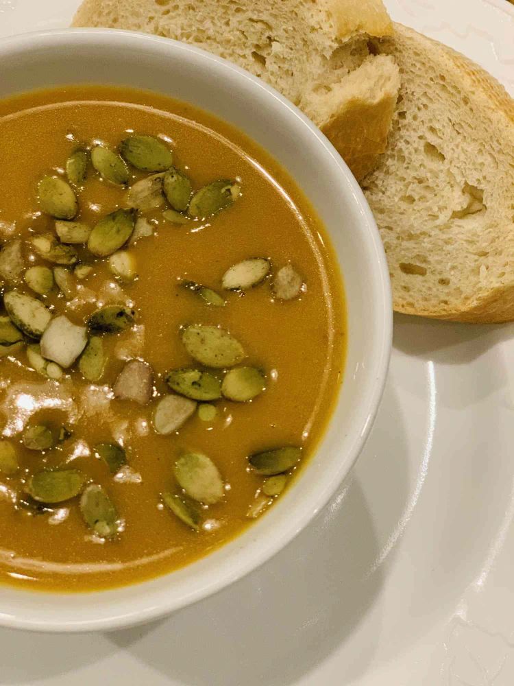 Thai-Inspired Roasted Acorn Squash Soup (Vegan)