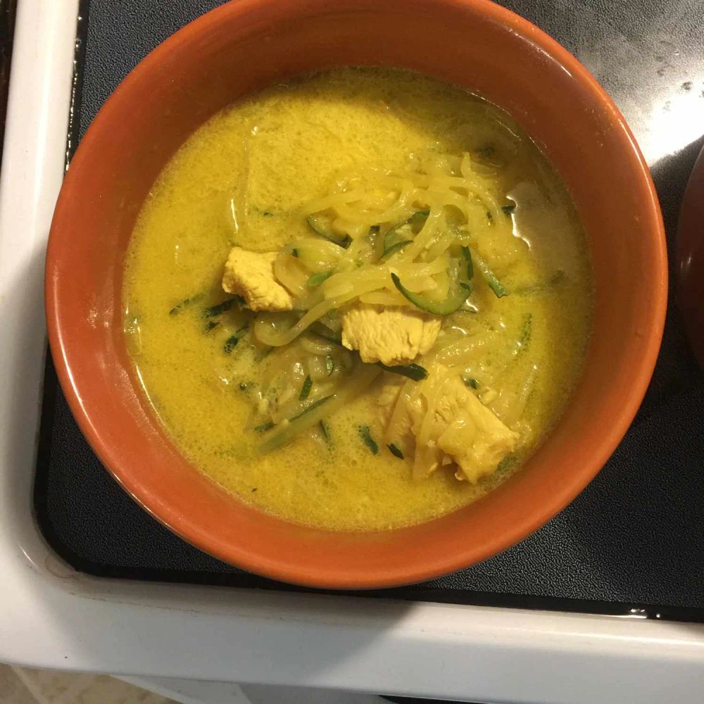 Tofu and Noodle Coconut-Curry Soup