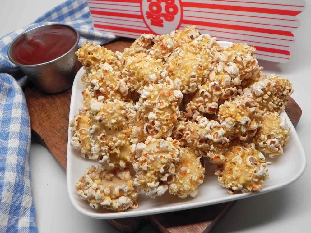 Air Fryer Popcorn-Crusted Popcorn Chicken