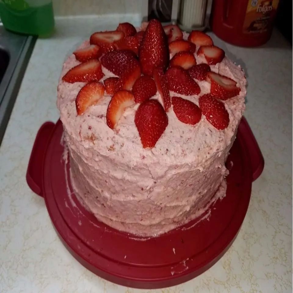 Triple-Layer Strawberry Cake