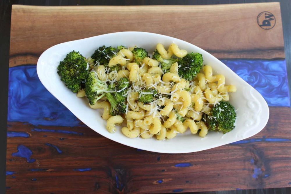 Cavatappi with Roasted Broccoli and Pesto