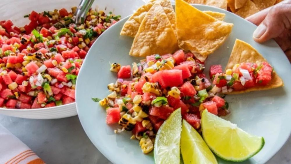 Grilled Corn & Watermelon Salsa