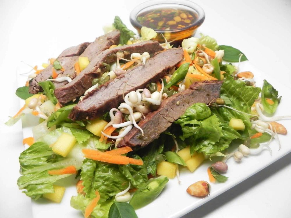 Flank Steak on Thai Mango Salad