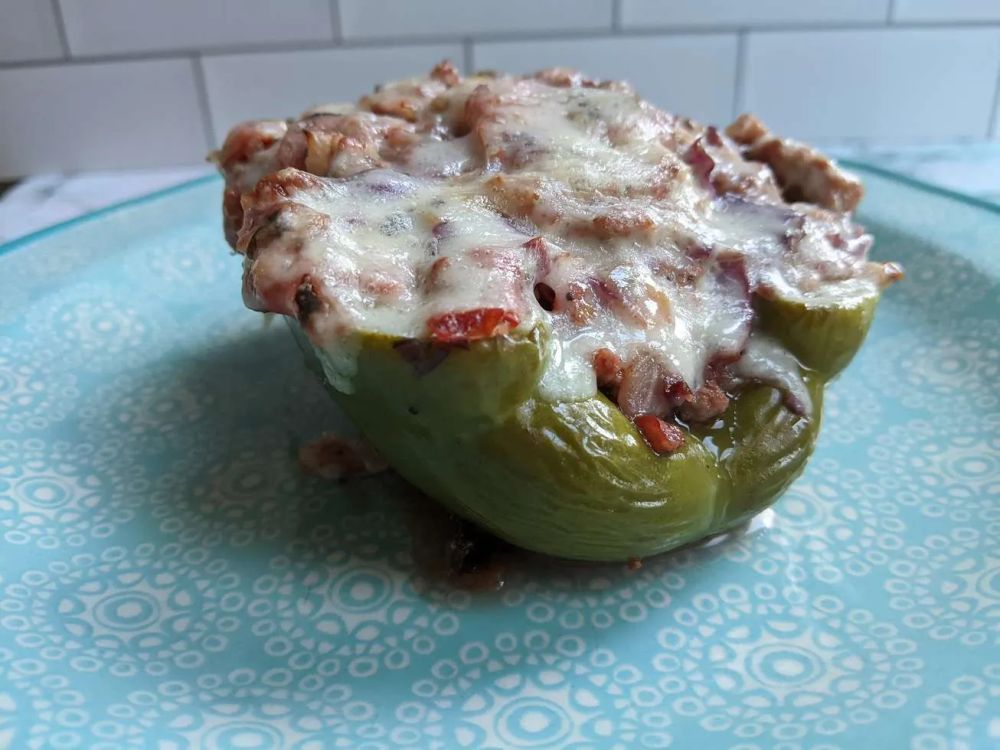 Stuffed Bell Peppers with Beef and Cabbage