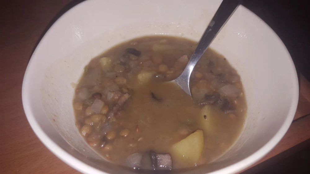 Mushroom, Lentil, and Potato Soup