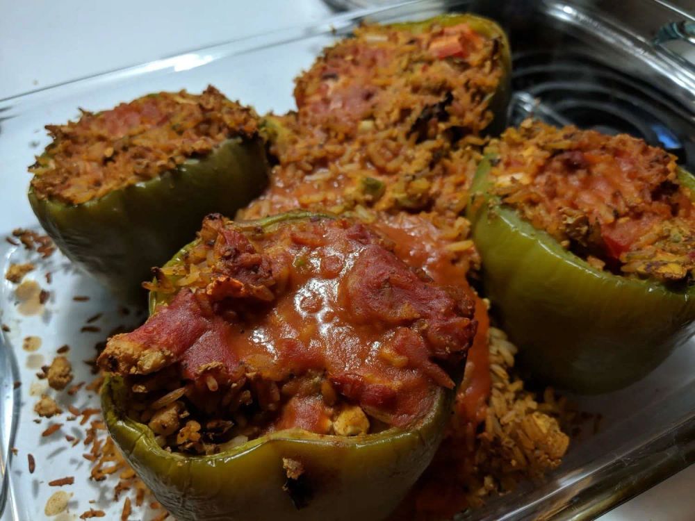 Vegan Tofu-Stuffed Peppers