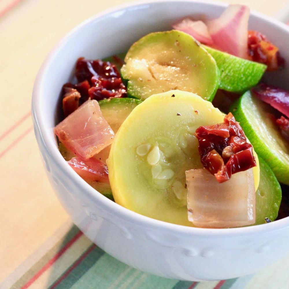 Steamed Squash Medley with Sun-Dried Tomatoes