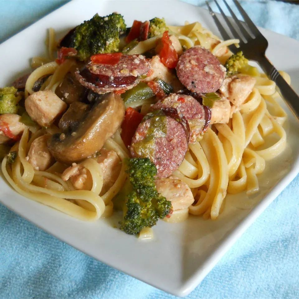 Cajun Chicken, Shrimp, and Sausage Pasta