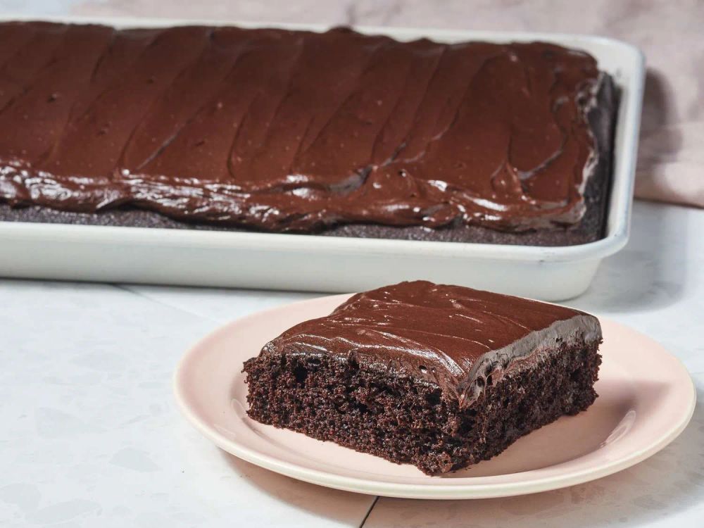 Dark Chocolate Sheet Cake with Dark Chocolate Frosting