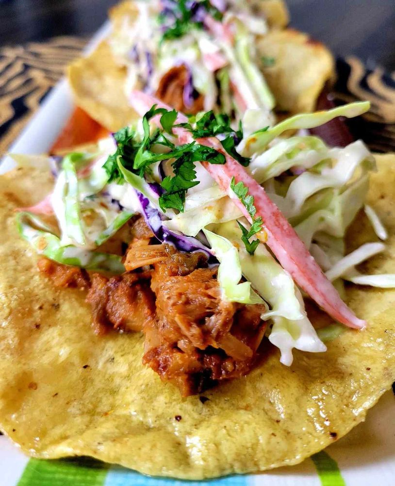 Jackfruit Tacos with Mango Slaw