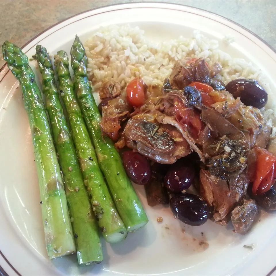 Chicken Thigh Fricassee with Mushrooms and Rosemary