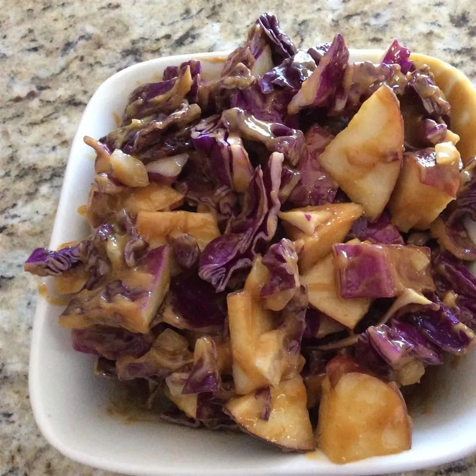 Purple Apple Slaw with Peanut Butter Dressing