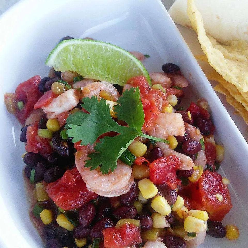 Black Bean, Corn, Tomato, and Shrimp Salad