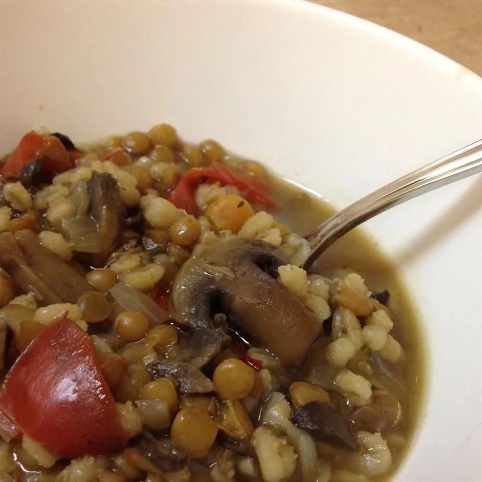 Mushroom Lentil Barley Stew