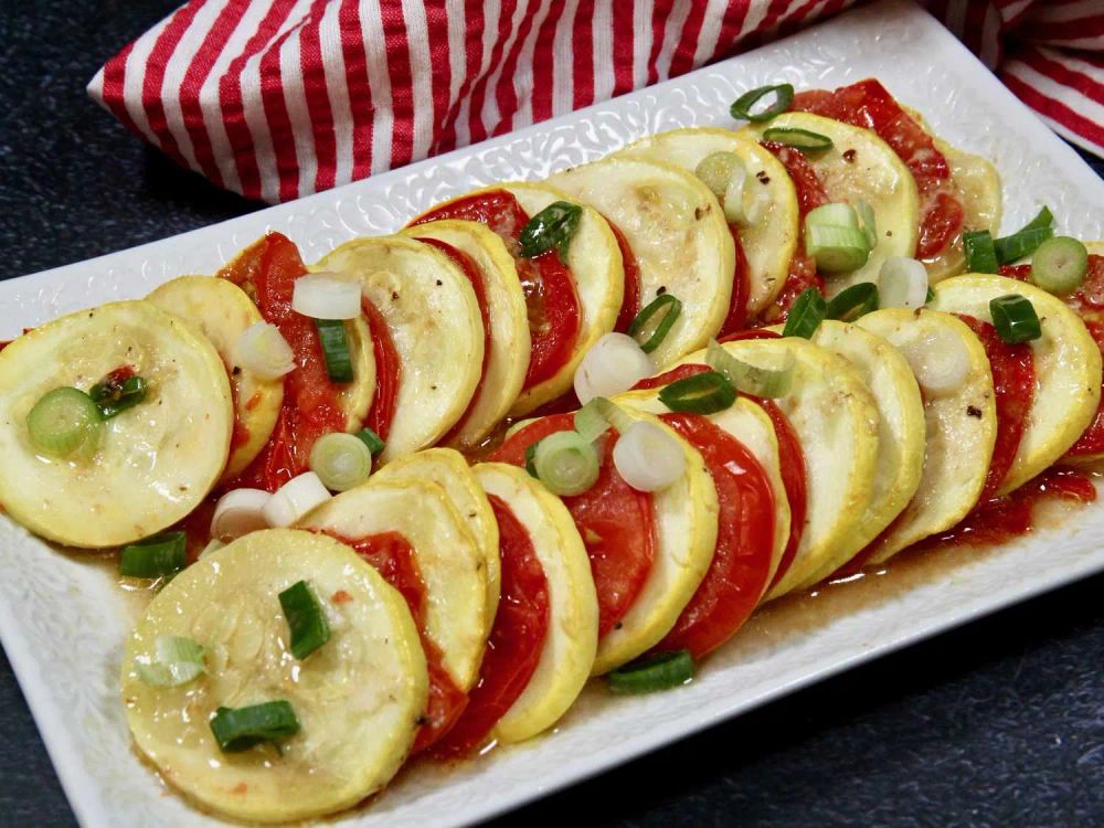 Crookneck Squash and Tomatoes