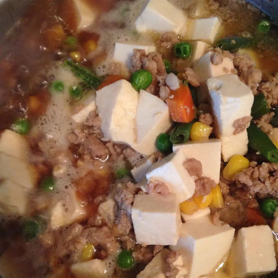 Tofu and Ground Pork with Peas