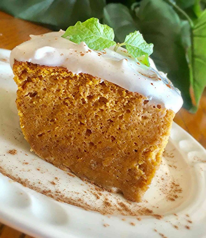 Pumpkin Magic Cake with Maple Cinnamon Whipped Cream