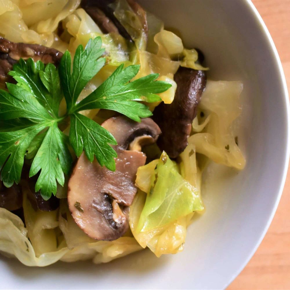 Savoy Cabbage and Mushrooms