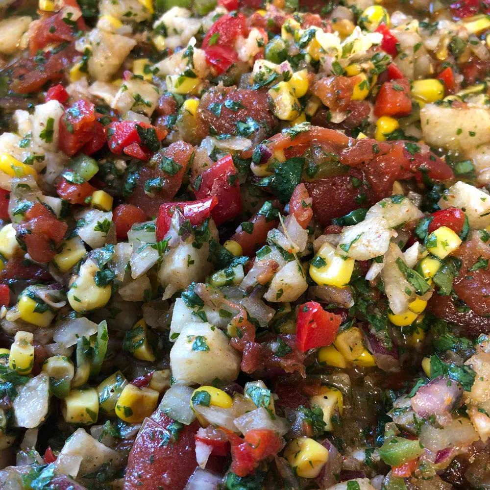 Blackened Corn and Jicama Pico de Gallo