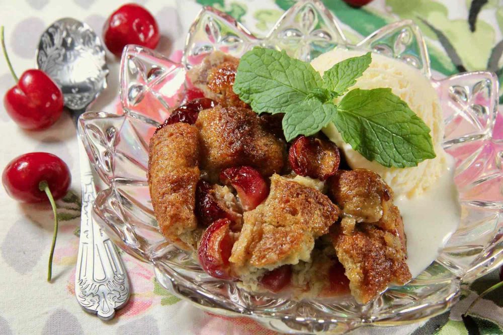 Cherry Bread Pudding