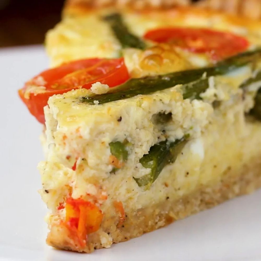 Easy Cast-Iron Cheesy Asparagus Quiche