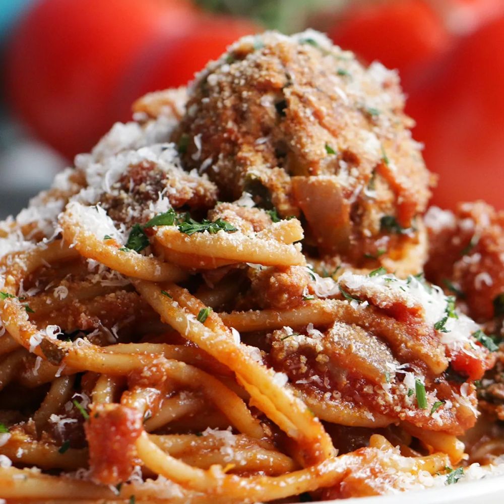 Spaghetti and Meatballs with Bone Marrow Sauce by Richard Blais