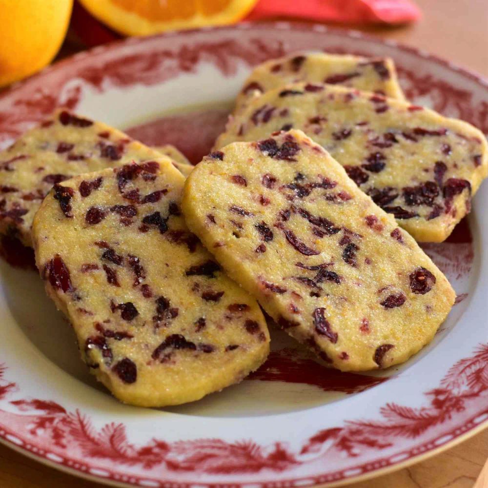 Cranberry-Orange Shortbread Cookies