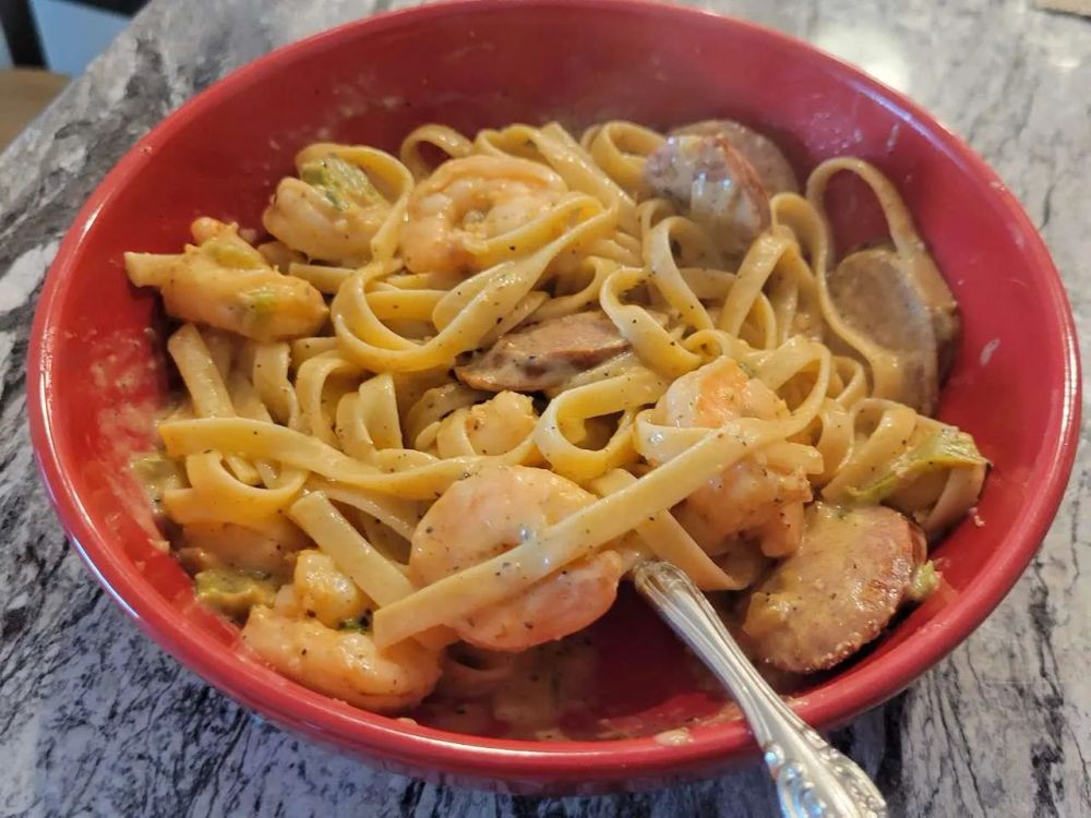 Cajun Shrimp and Sausage Alfredo