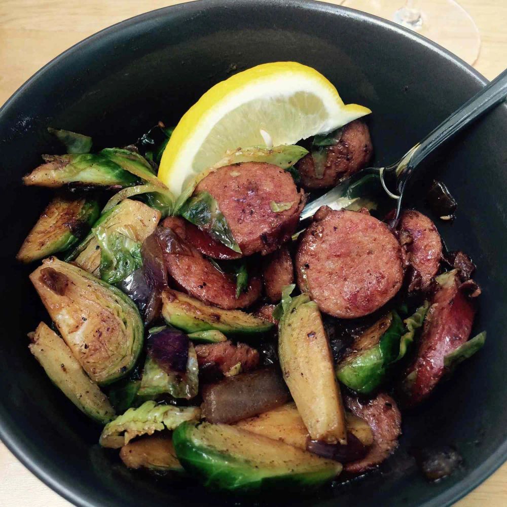 Kielbasa with Brussels Sprouts