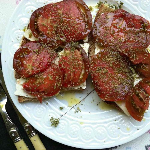 Heirloom Tomato Toast with Feta