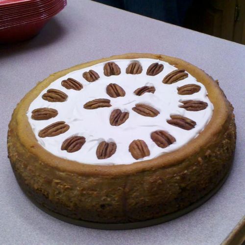 Pumpkin Cheesecake with Sour Cream Topping