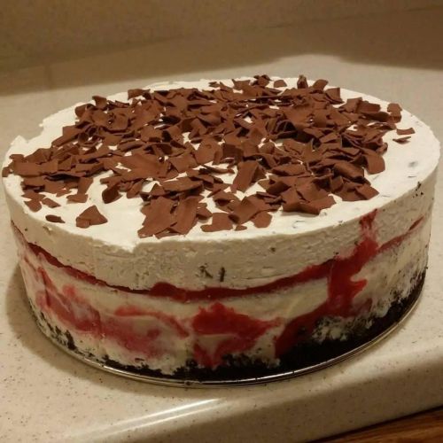 Cranberry Ice Cream Swirl Cake