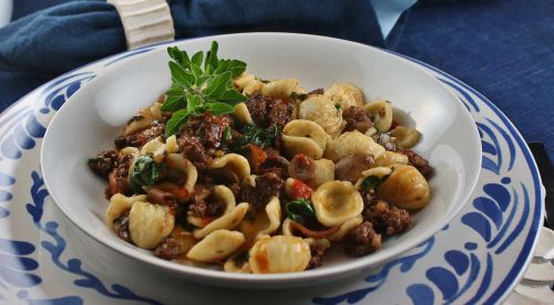 Orecchiette with Fresh Tomatoes and Sausage