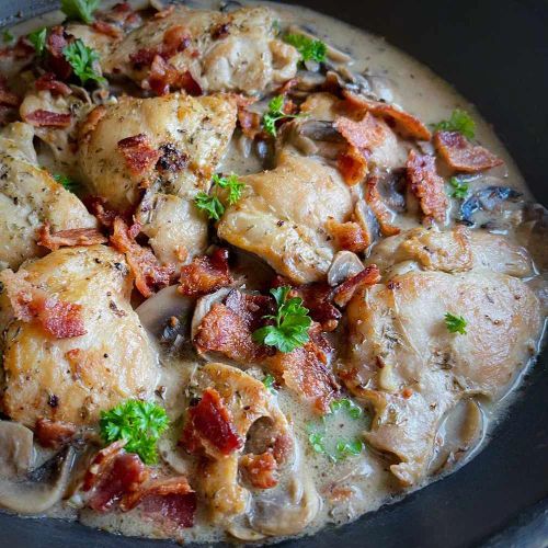 Dairy-Free Creamy Chicken Thighs and Mushrooms