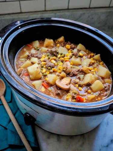 Slow Cooker Ground Beef Stew